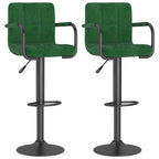 Sgabelli da Bar 2 pz Verde Scuro in Velluto