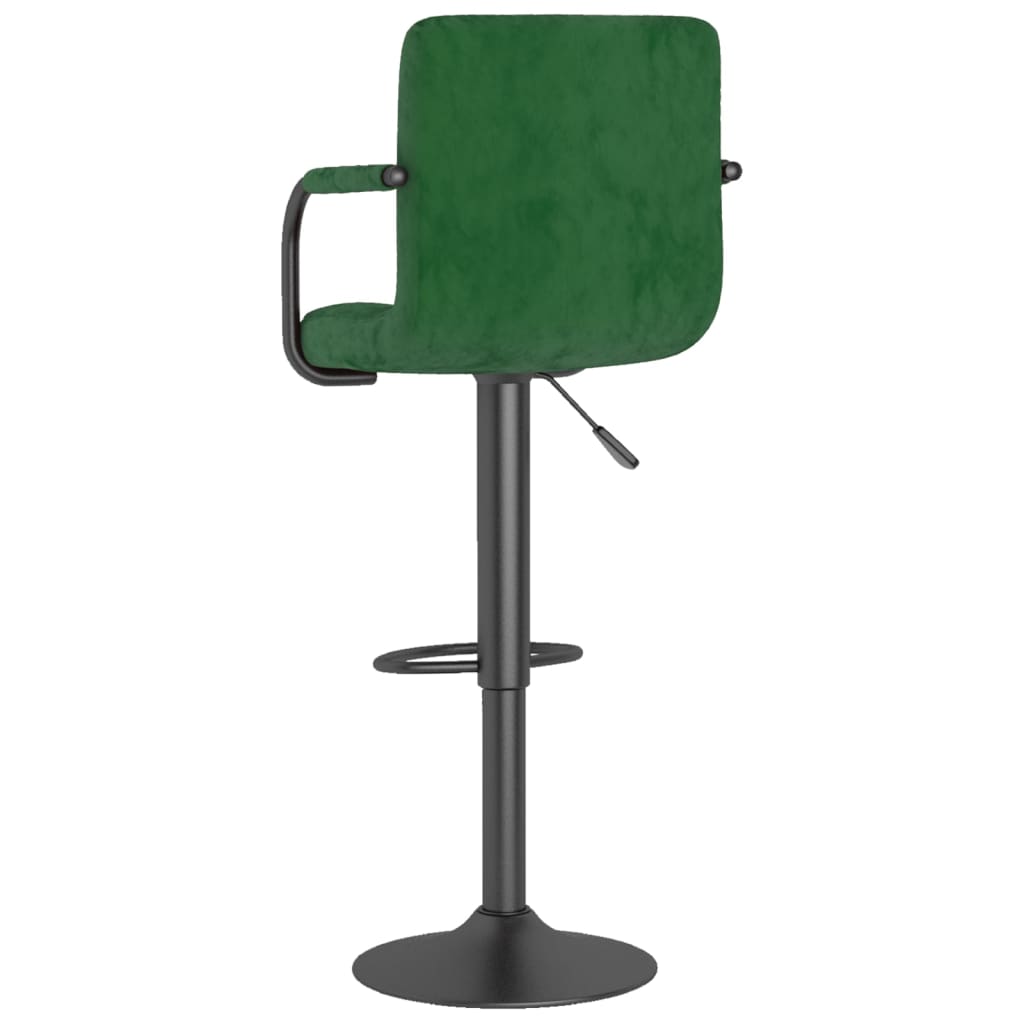 Sgabelli da Bar 2 pz Verde Scuro in Velluto