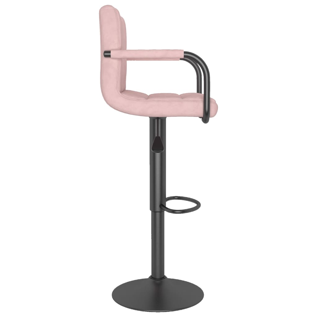 Sgabelli da Bar 2 pz Rosa in Velluto