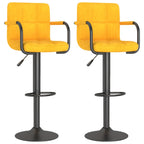 Sgabelli da Bar 2 pz Giallo Senape in Velluto