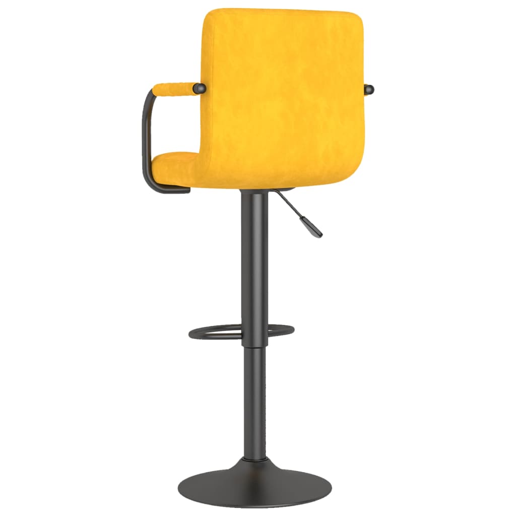 Sgabelli da Bar 2 pz Giallo Senape in Velluto