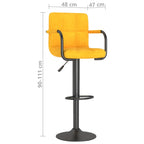 Sgabelli da Bar 2 pz Giallo Senape in Velluto