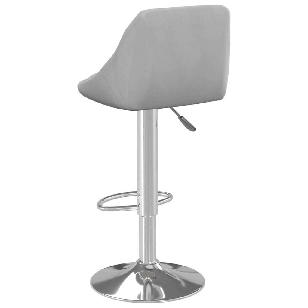 Sgabelli da Bar 2 pz Grigio Chiaro in Velluto