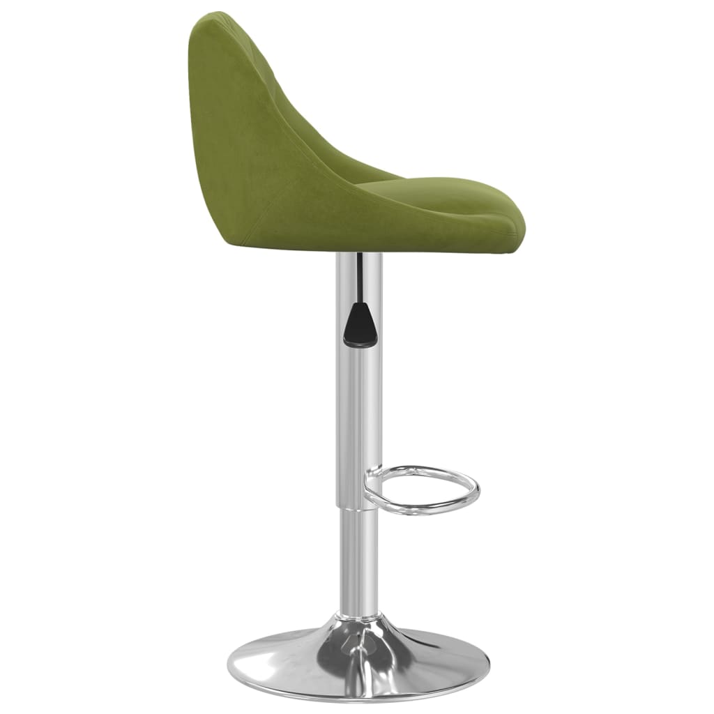 Sgabelli da Bar 2 pz Verde Chiaro in Velluto