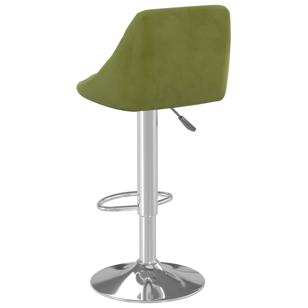 Sgabelli da Bar 2 pz Verde Chiaro in Velluto