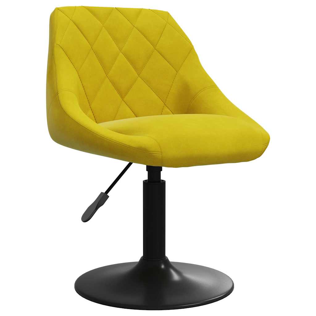 Sgabello da Bar Giallo Senape in Velluto
