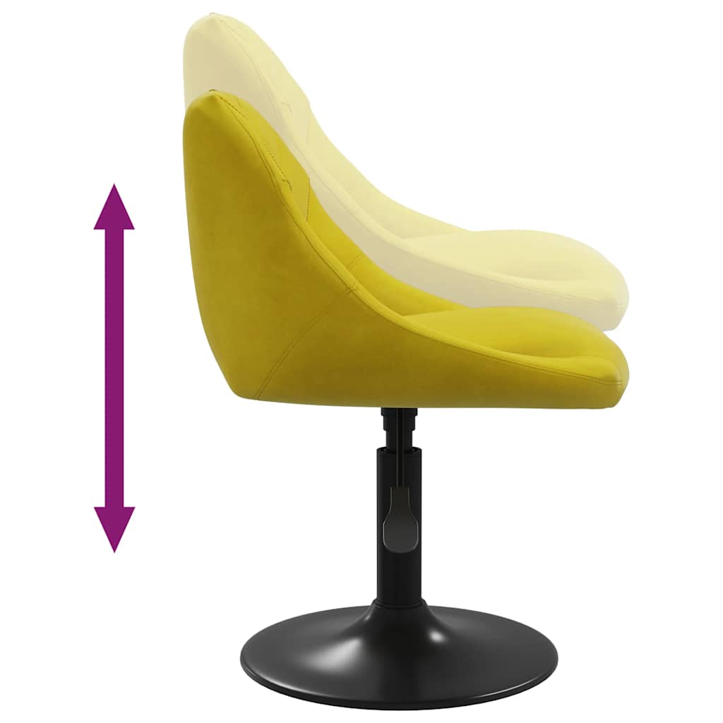Sgabello da Bar Giallo Senape in Velluto