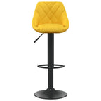 Sgabello da Bar Giallo Senape in Velluto