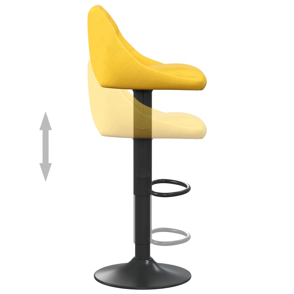 Sgabello da Bar Giallo Senape in Velluto