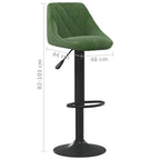 Sgabelli da Bar 2 pz Verde Scuro in Velluto