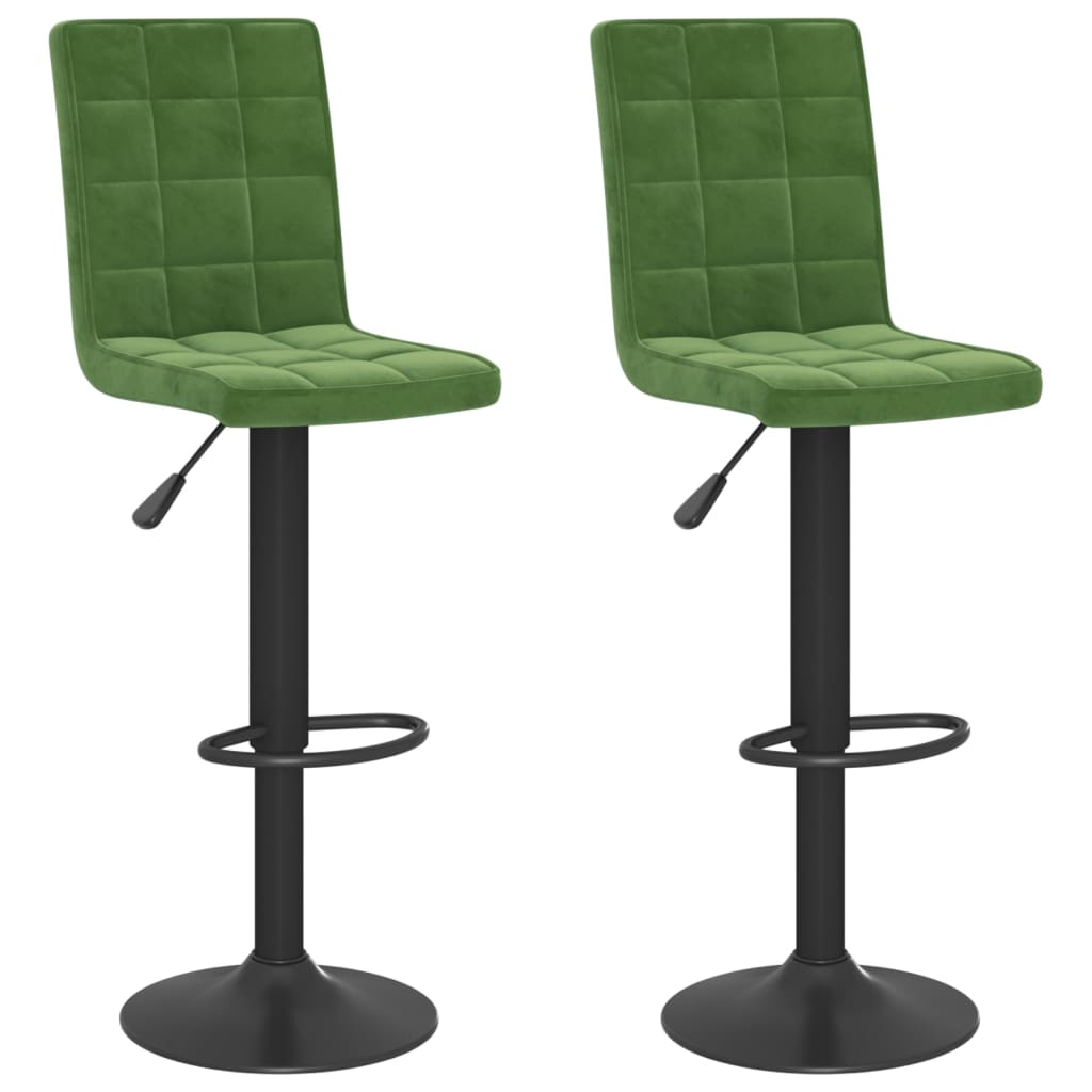 Sgabelli da Bar 2 pz Verde Scuro in Velluto