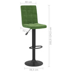 Sgabelli da Bar 2 pz Verde Scuro in Velluto