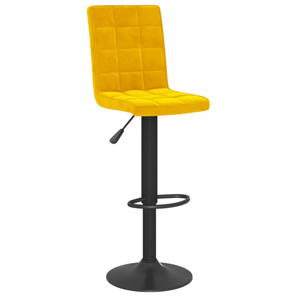 Sgabelli da Bar 2 pz Giallo Senape in Velluto