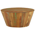 Tavolino da Salotto Ø65x31 cm in Legno Massello di Recupero