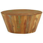 Tavolino da Salotto Ø65x31 cm in Legno Massello di Recupero