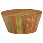 Tavolino da Salotto Ø65x31 cm in Legno Massello di Recupero