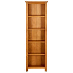 Libreria a 5 Ripiani 45x22x140 cm in Legno Massello di Rovere
