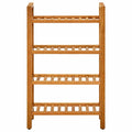 Scarpiera con 4 Ripiani 50x27x80 cm in Legno Massello di Rovere