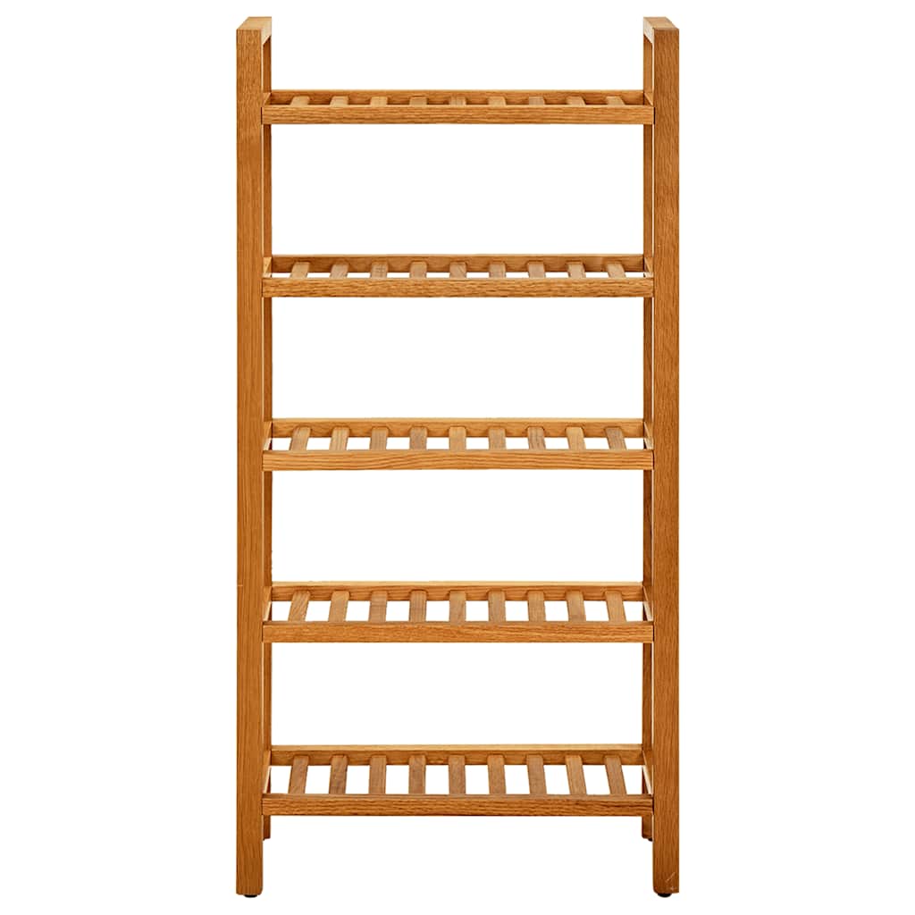 Scarpiera con 5 Ripiani 50x27x100cm in Legno Massello di Rovere