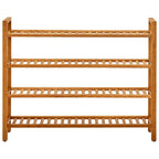 Scarpiera con 4 Ripiani 100x27x80cm in Legno Massello di Rovere