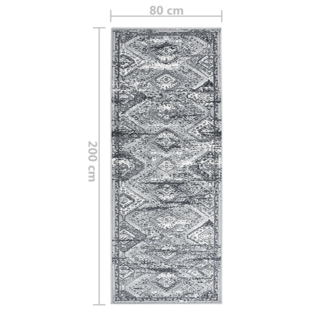 Tappeto Lungo in BCF Grigio Orientale 80x200 cm