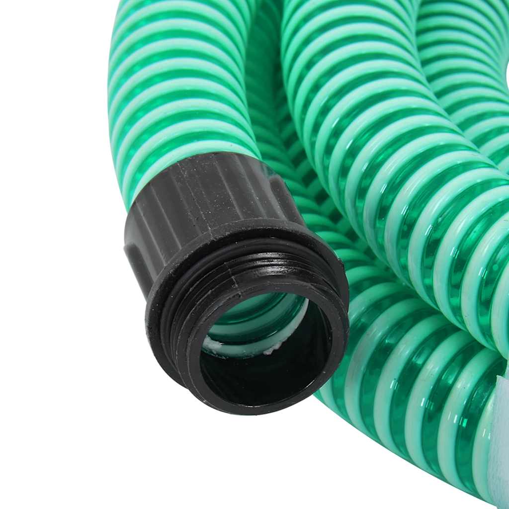 Tubo di Aspirazione PVC Verde con Raccordi in Ottone 1,1" 15 m