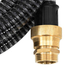 Tubo di Aspirazione con Raccordi in Ottone Nero 1,1" 7 m PVC