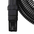 Tubo di Aspirazione con Raccordi in Ottone Nero 1" 7 m in PVC