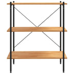 Scaffale a 3 ripiani nero e rovere 80x40x92 cm