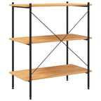 Scaffale a 3 ripiani nero e rovere 80x40x92 cm