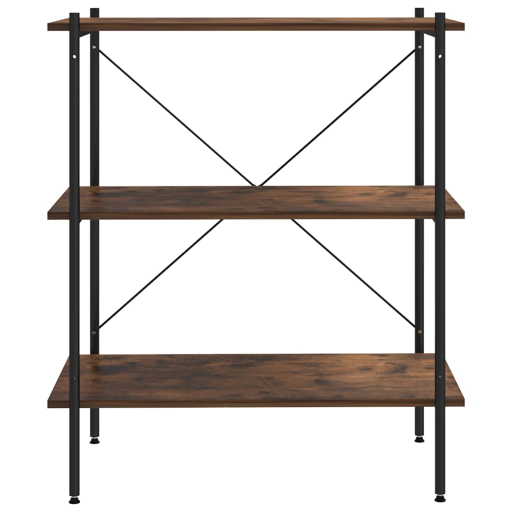 Scaffale con 3 Mensole Nero e Naturale 80x40x92 cm