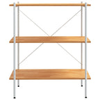 Scaffale con 3 Mensole Bianco e Rovere 80x40x92 cm