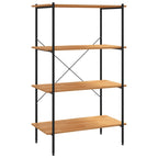 Scaffale con 4 Mensole Nero e Rovere 80x40x130 cm