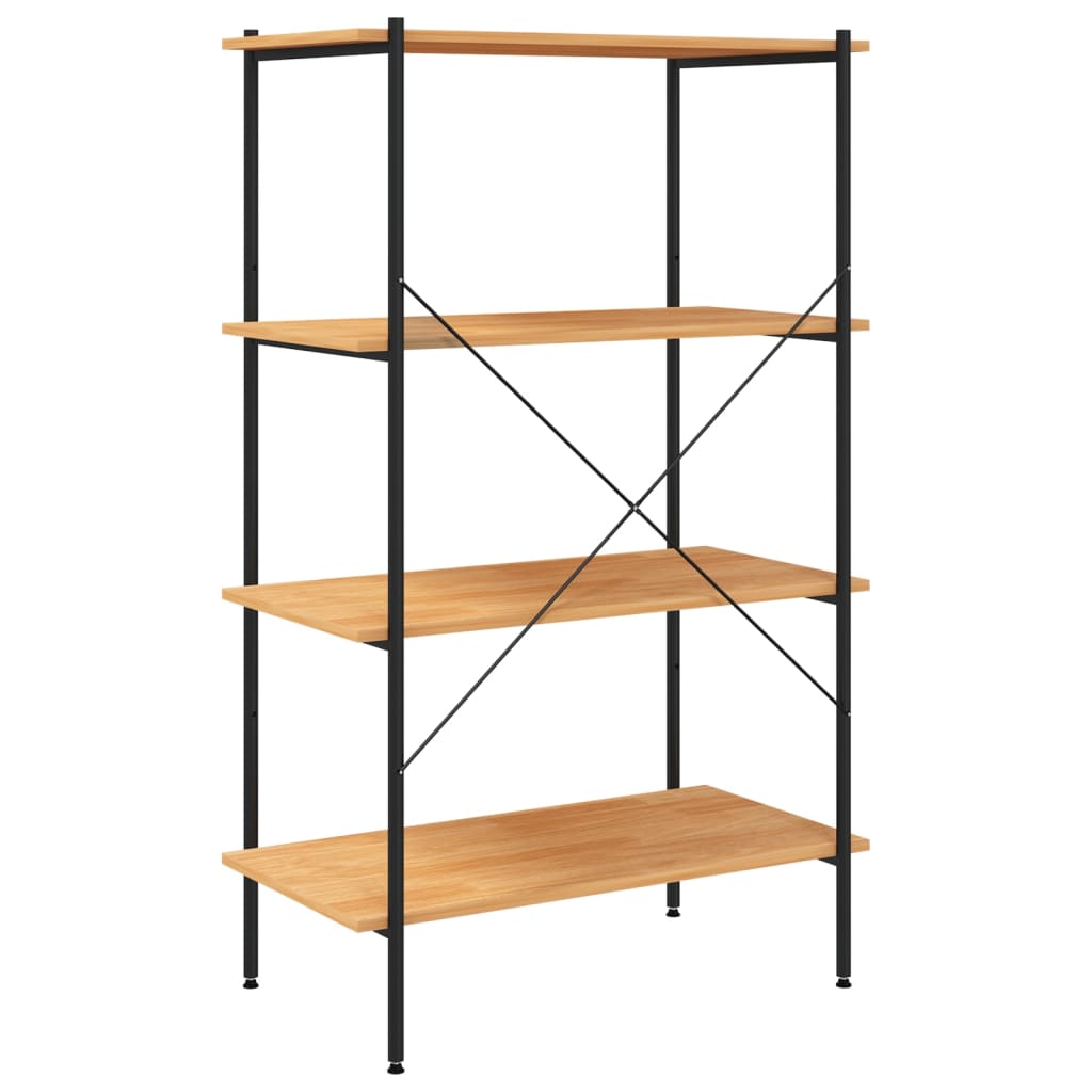 Scaffale con 4 Mensole Nero e Rovere 80x40x130 cm