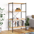 Scaffale con 4 Mensole Nero e Rovere 80x40x130 cm