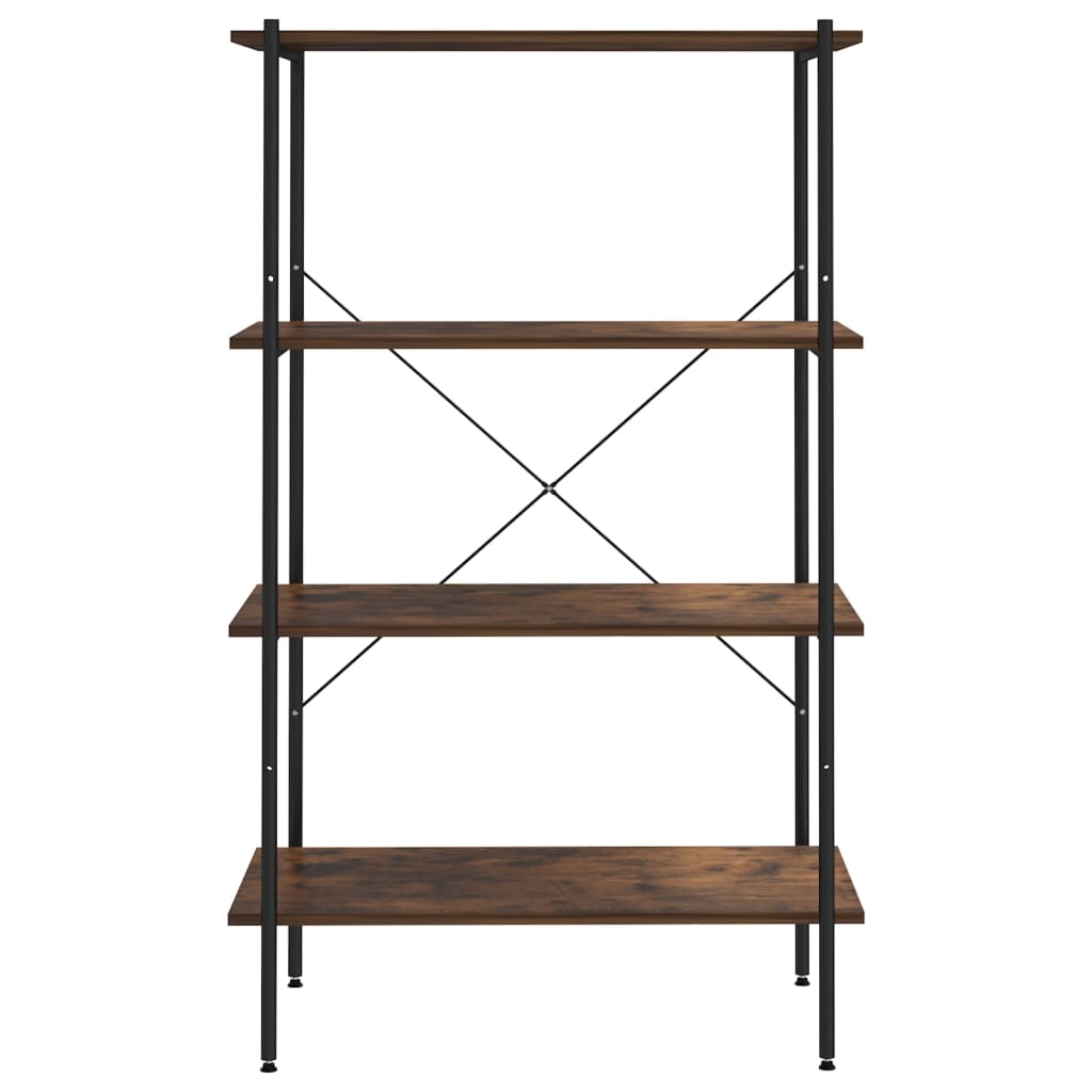 Scaffale con 4 Mensole Nero e Naturale 80x40x130 cm