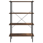 Scaffale con 4 Mensole Nero e Naturale 80x40x130 cm