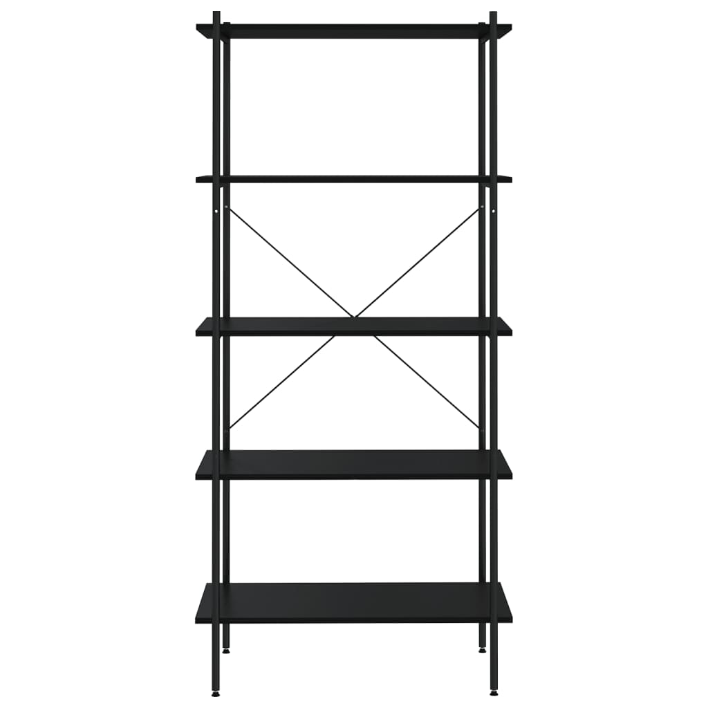 Scaffale con 5 Mensole Nero 80x40x163 cm