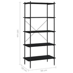 Scaffale con 5 Mensole Nero 80x40x163 cm