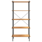 Scaffale con 5 Mensole Nero e Rovere 80x40x163 cm