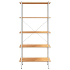 Scaffale con 5 Mensole Bianco e Rovere 80x40x163 cm