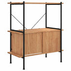 Scaffalatura 3 Livelli con Mobiletto 80x40x92cm Acciaio e Legno
