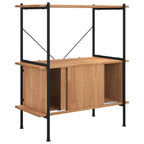 Scaffalatura 3 Livelli con Mobiletto 80x40x92cm Acciaio e Legno