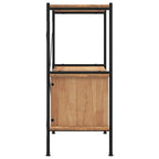 Scaffalatura 3 Livelli con Mobiletto 80x40x92cm Acciaio e Legno