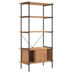 Scaffalatura 5 Livelli con Mobile 80x40x163 cm Acciaio e Legno