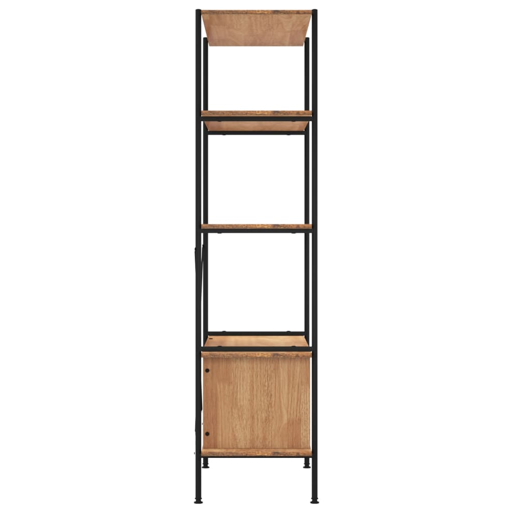 Scaffalatura 5 Livelli con Mobile 80x40x163 cm Acciaio e Legno