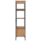 Scaffalatura 5 Livelli con Mobile 80x40x163 cm Acciaio e Legno