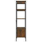 Scaffalatura 5 Livelli con Mobile 80x40x163 cm Acciaio e Legno