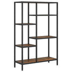 Scaffale per Libri 80x30x120 cm Acciaio e Legno Multistrato