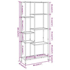 Scaffale per Libri 80x30x180 cm Acciaio e Legno Multistrato